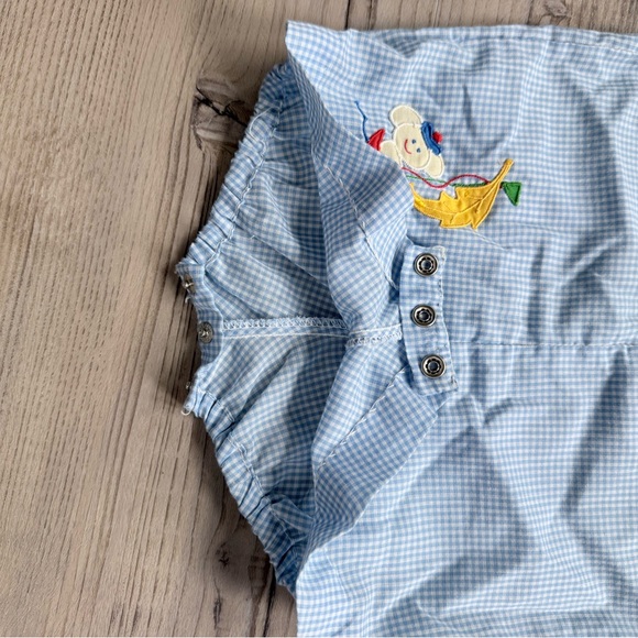 Vintage Nannekins By Nannette Gingham Plaid Romper Size 3-6 Months - Picture 2 of 3